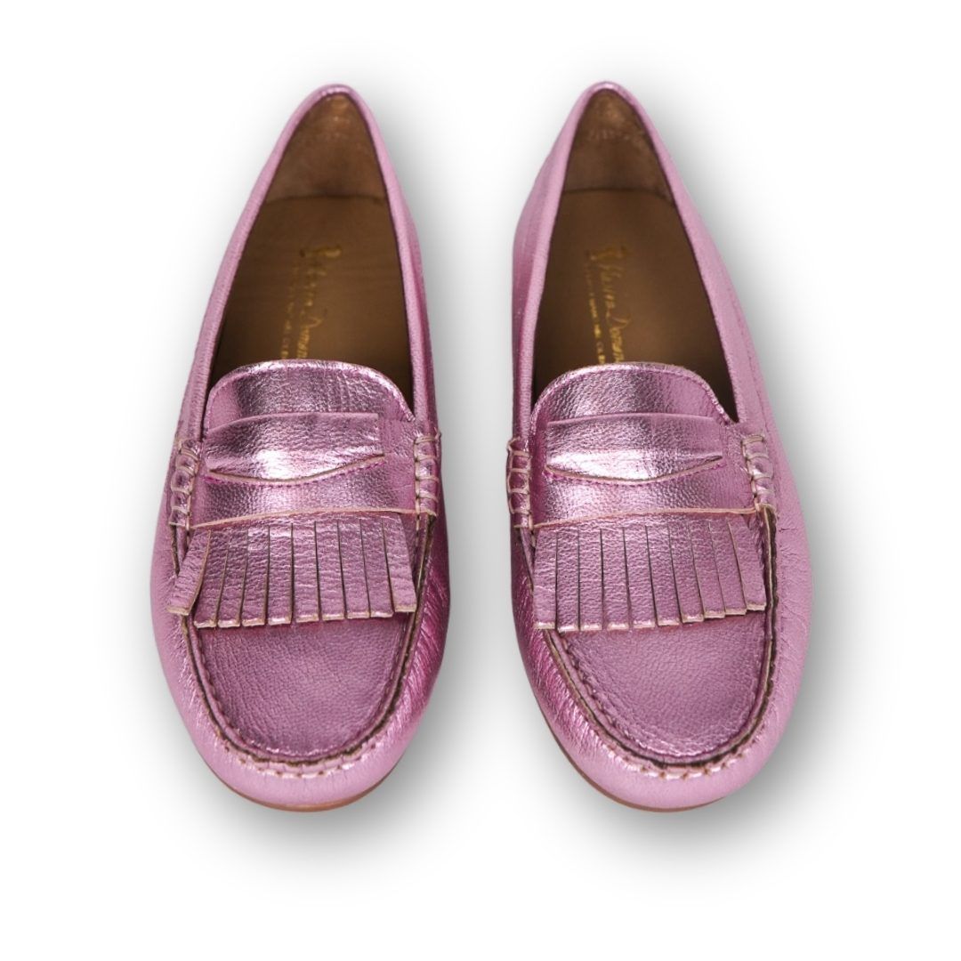MastroDomenico Women's Handmade Moccasins - Pink Tourmaline