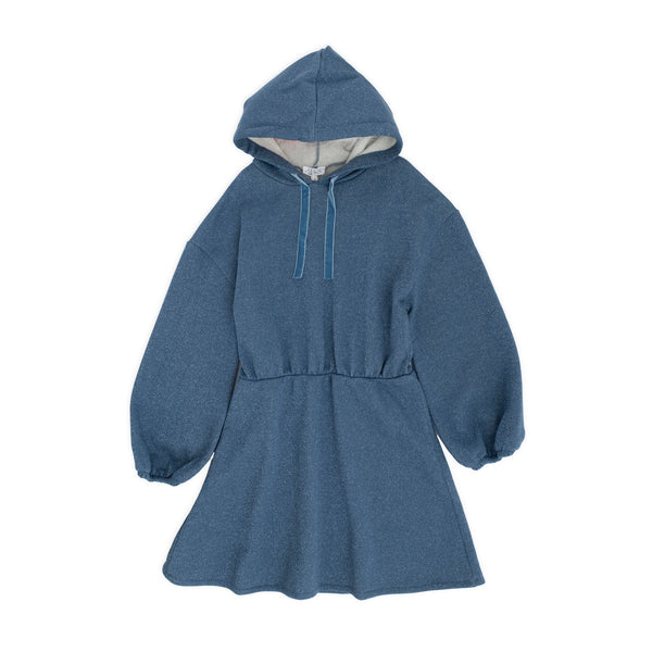 ABITO FELPA LUREX CON CAPPUCCIO