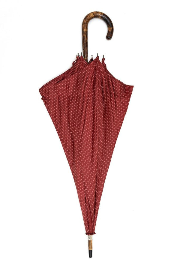 Mario Talarico red polka dot hickory wood umbrella