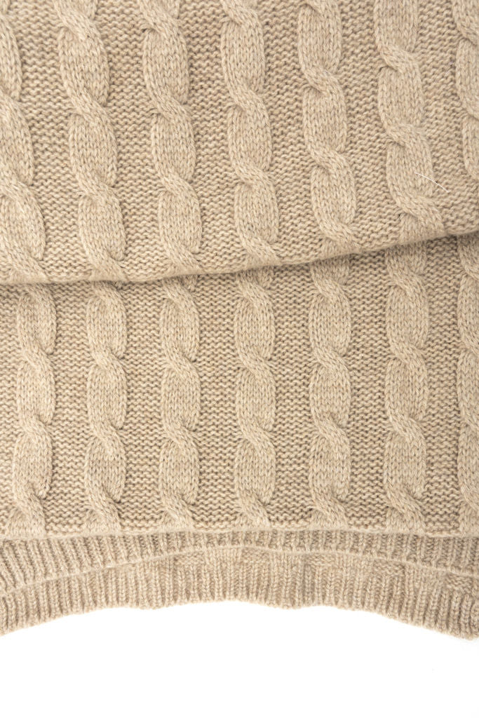 Beige pure cashmere scarf
