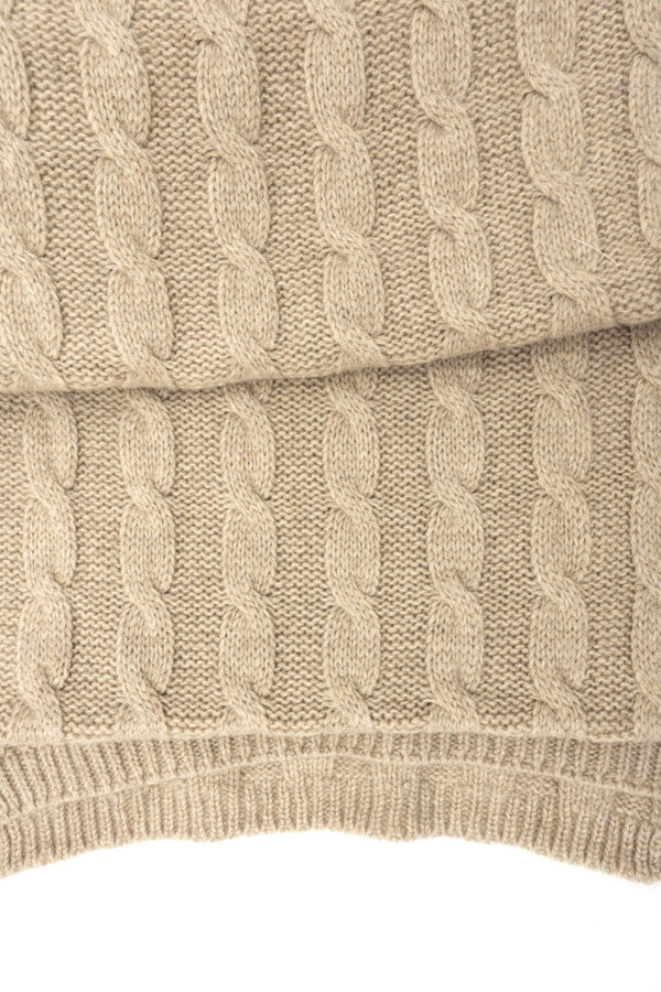 Beige pure cashmere scarf