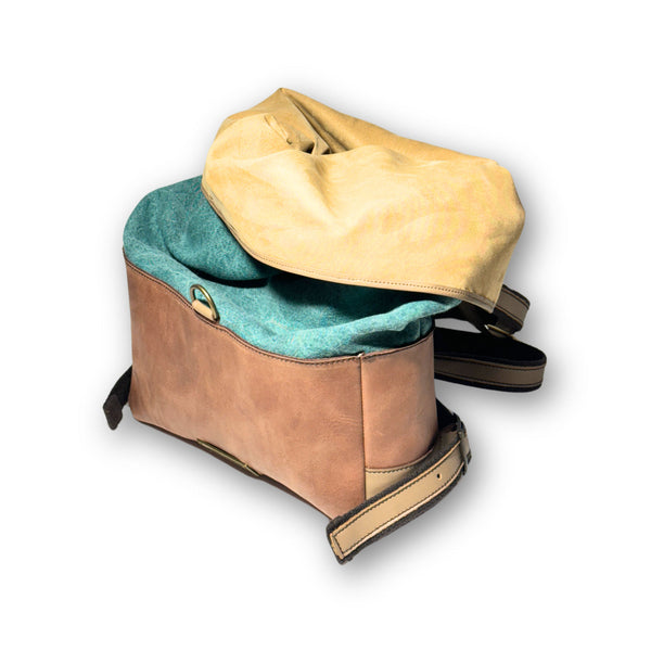 MastroDomenico Leather and Fabric Backpack - Picasso