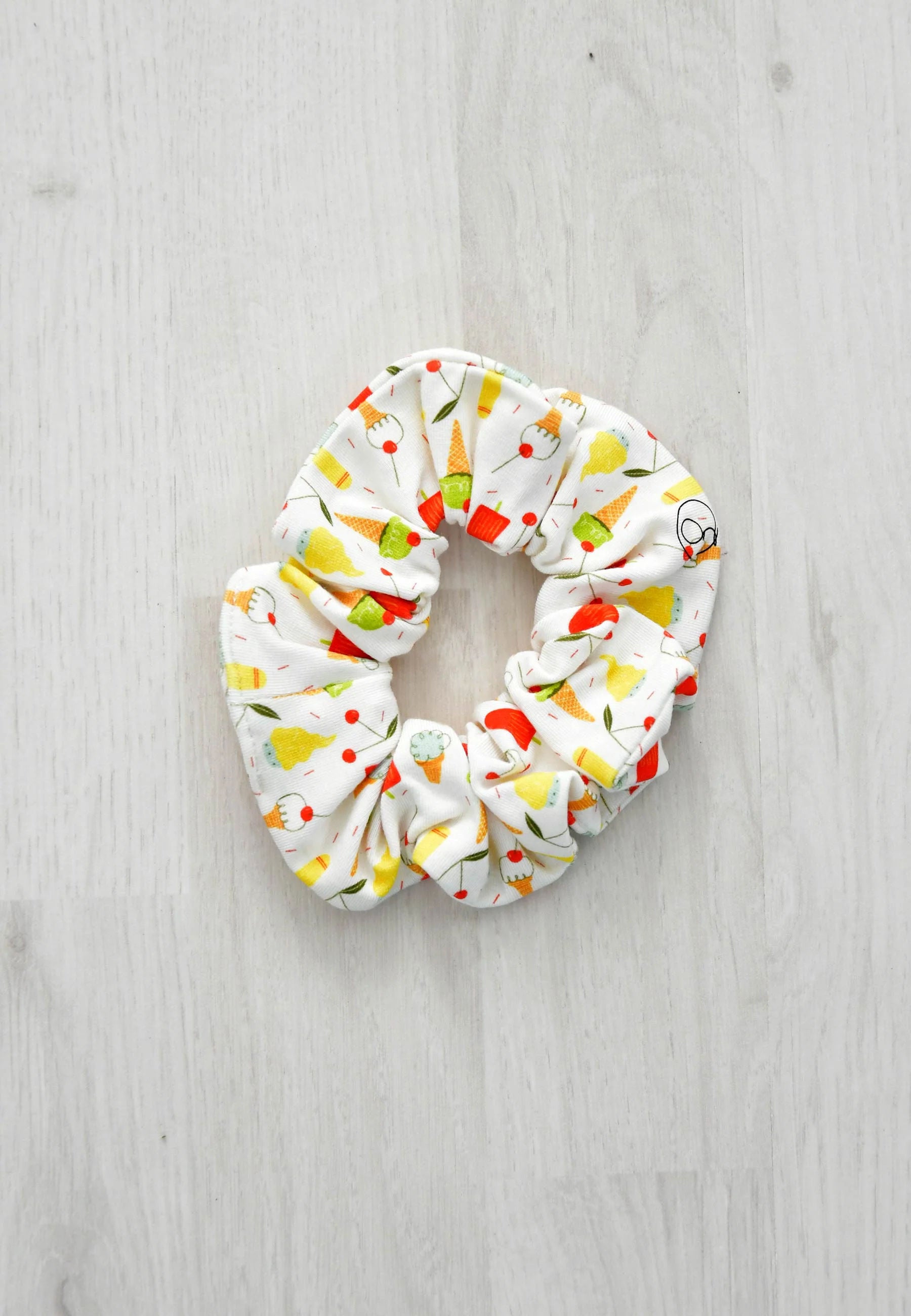 Bamboo chouchou (scrunchie) - Ice cream - Blue balloon