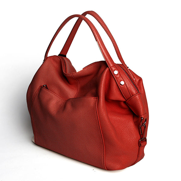 FARA - Maxi bag in ruby ​​dollar leather