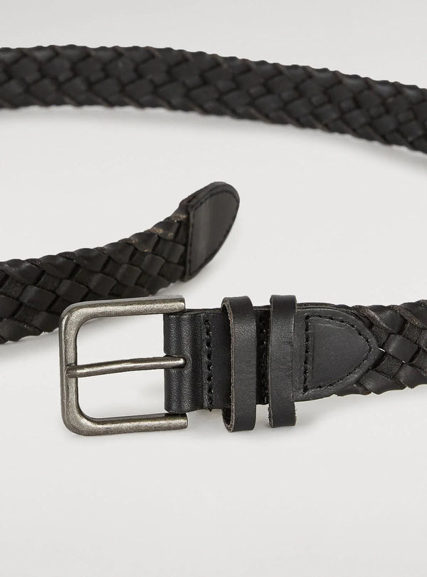 Braided leather belt