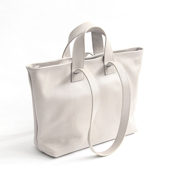 CORA - double handle shopping bag in milk leather