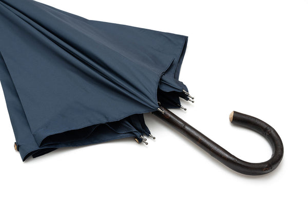 Mario Talarico umbrella solid blue in chestnut wood