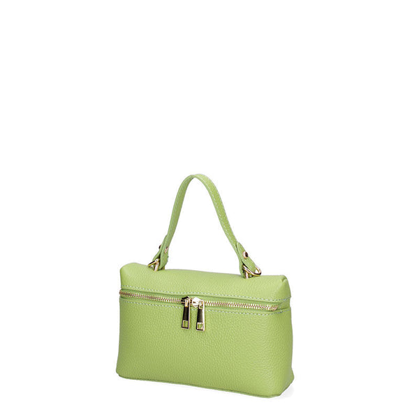 Women's Small Leather Clutch Bag with Double Zip Closure - 07160. 