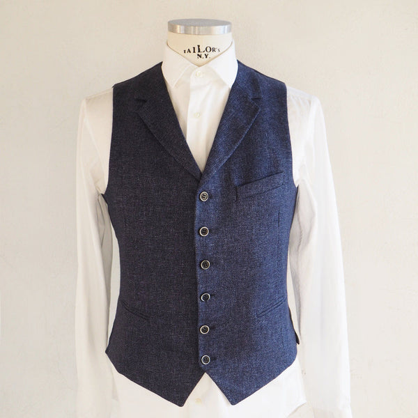 Blue vest with lapels