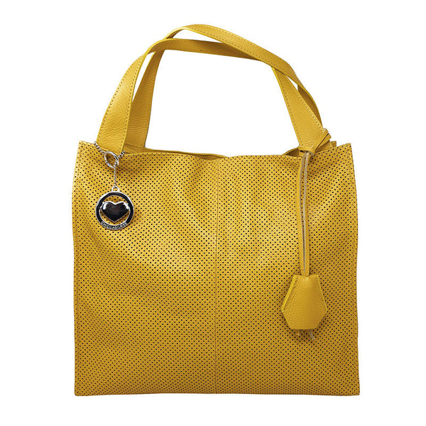 Women's Handbag Shopper Perforated Leather - Volterra K005. 