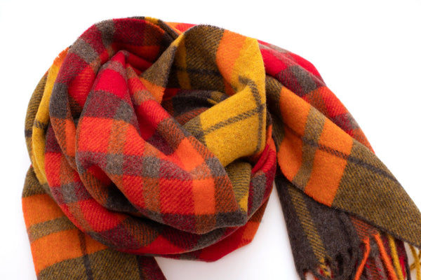 Pure wool fringed scarf