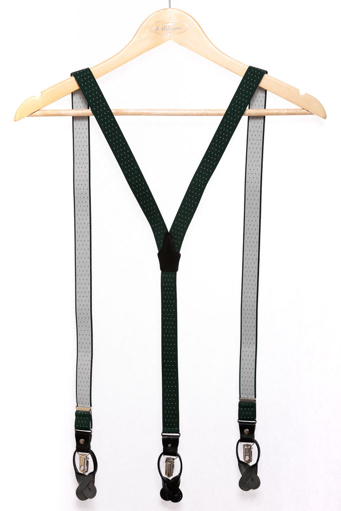 Green polka dot braces
