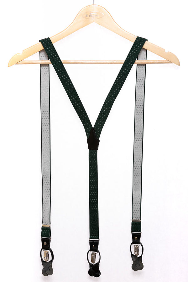 Green polka dot braces