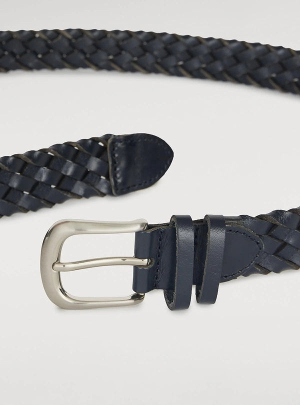 Braided leather belt