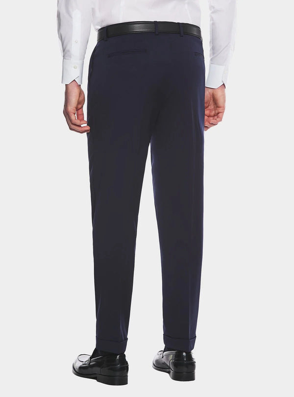 Pantalone classico con pences in misto lana stretch