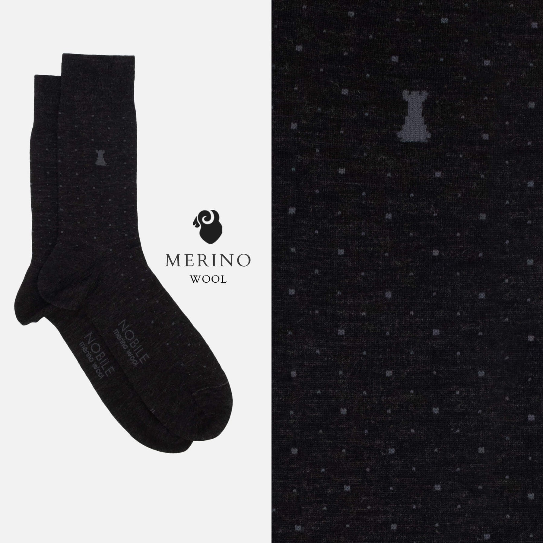 Soft Polka Dots - Box of 6 short socks in Merino wool with polka dots