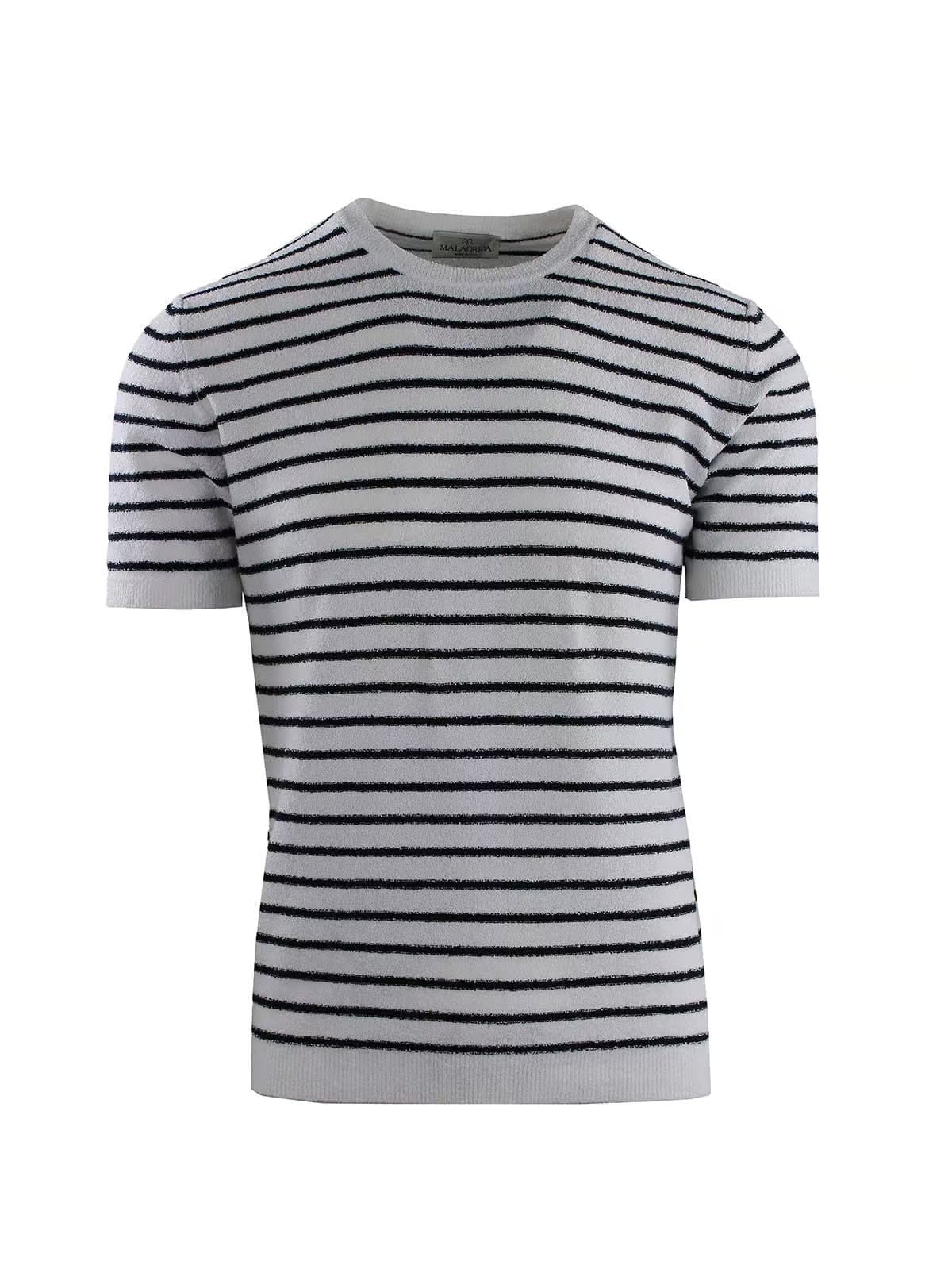 CREW NECK SHORT SLEEVE STRIPED SPONGE