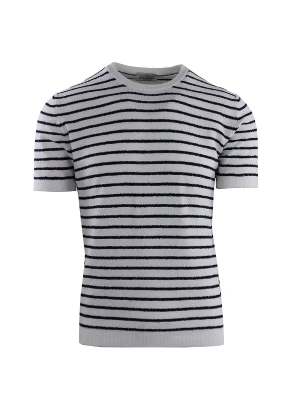 CREW NECK SHORT SLEEVE STRIPED SPONGE