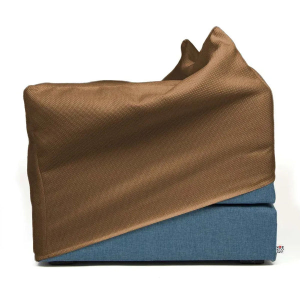 TOUF BLUE, Blue Base Pouf Bed and Pouf Cover 70x63