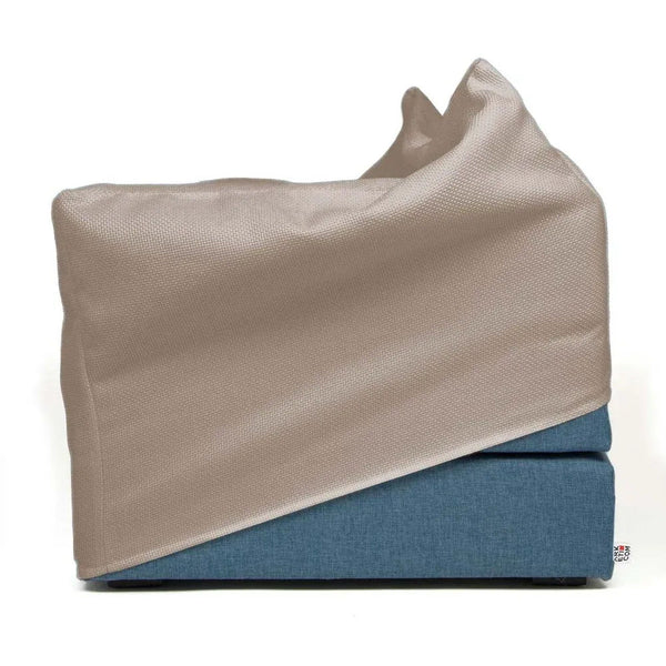 TOUF BLUE, Blue Base Pouf Bed and Pouf Cover 70x63