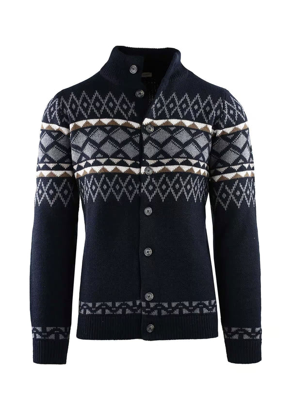 JACQUARD WORKED BUTTONED JACKET
