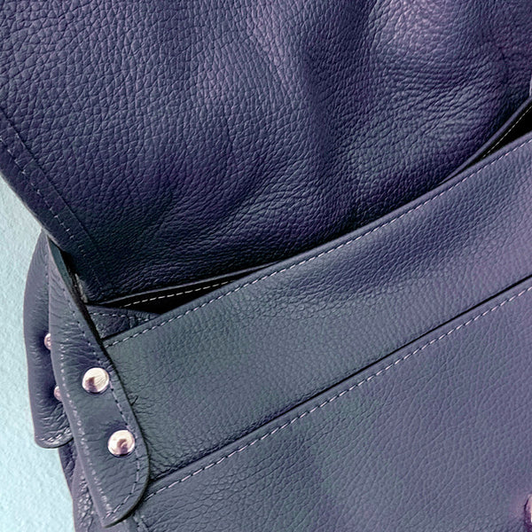 SADDLE - postina a spalla in pelle dollaro blu