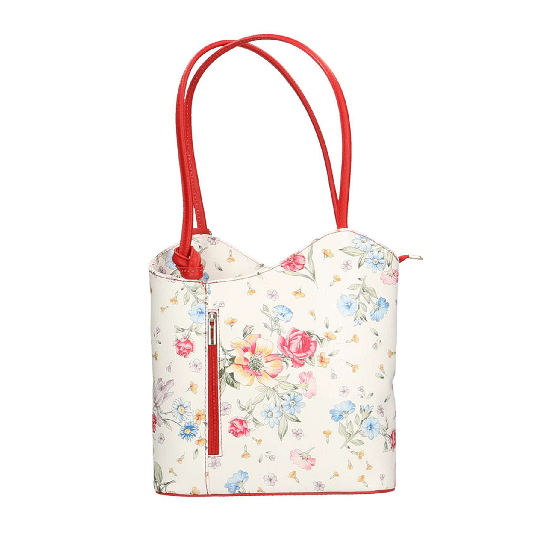 Borsa a Spalla da Donna Fantasia Floreale in Pelle - 27x30x9 cm - 80056