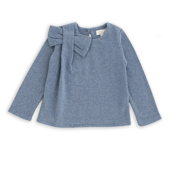 WARM COTTON SWEATER WITH BOW