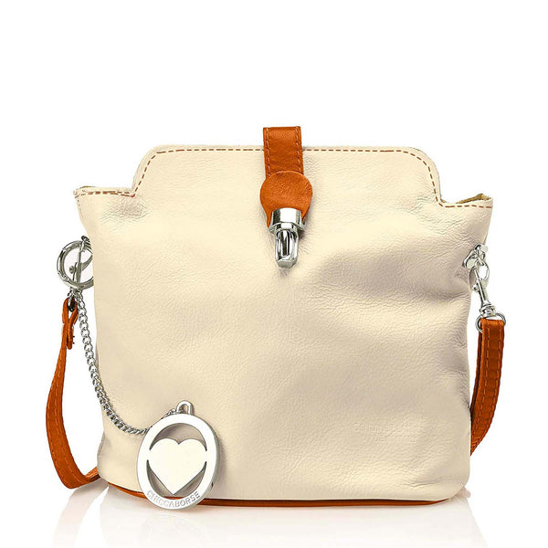 Borsa a Spalla da Donna in Vera Pelle. Made in Italy. 21x20x10 Cm - 3322.