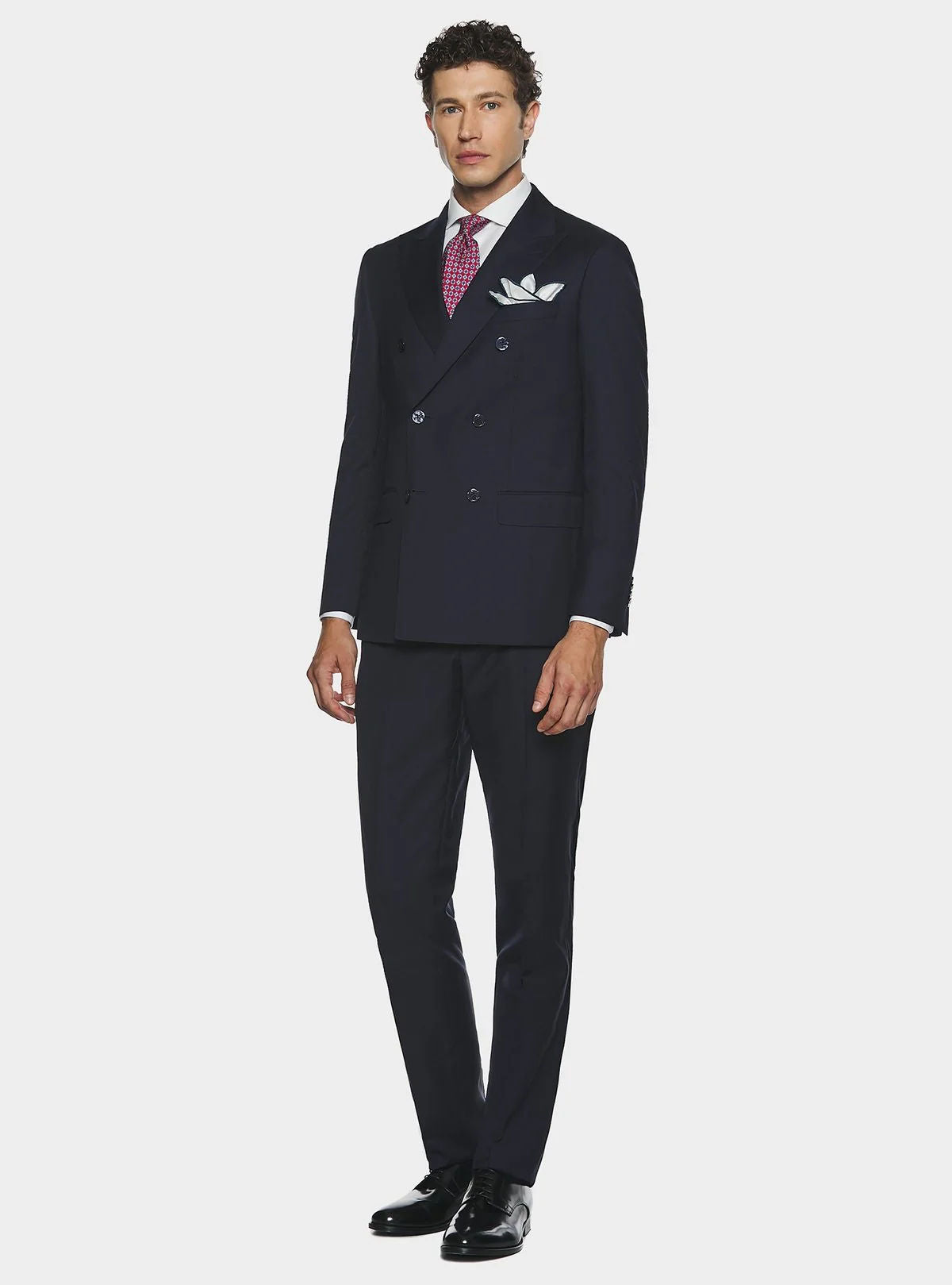 Blue double-breasted suit