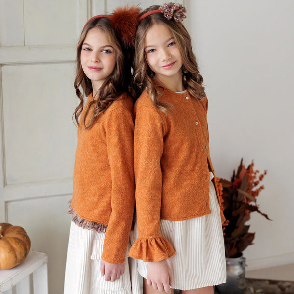 CARDIGAN SWEATER WITH POM POM