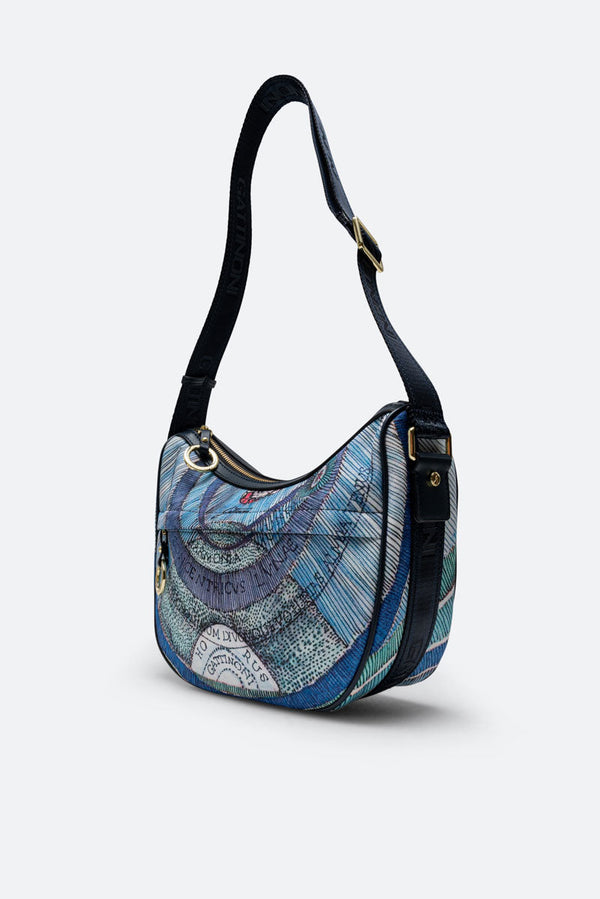 Hobo Crossbody Maya Planetarium Aquamarine small