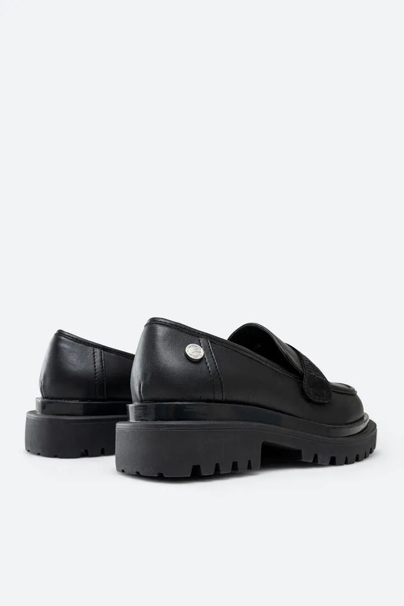 Ramsey Black Loafers with Rhinestones