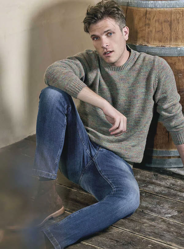 CREW NECK WITH MULTICOLOR YARN