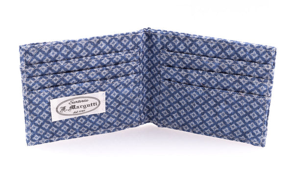 Light blue card holder pure silk