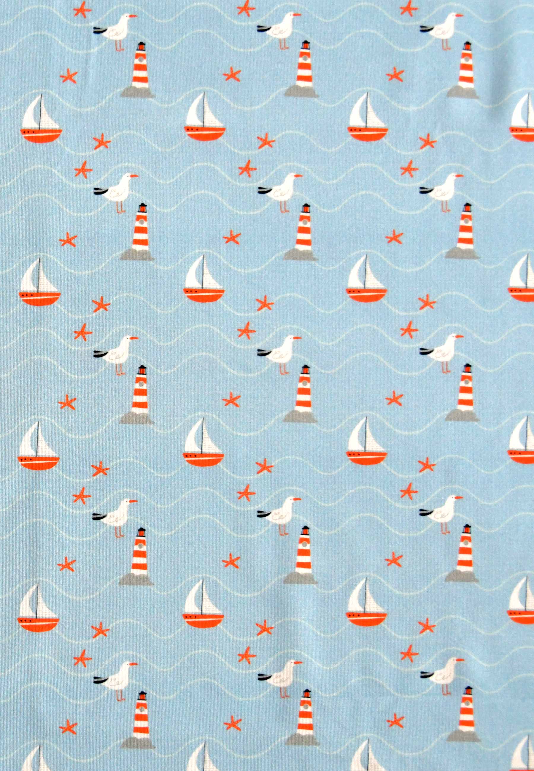 Two-piece bamboo pajamas - Sea - Blue balloon