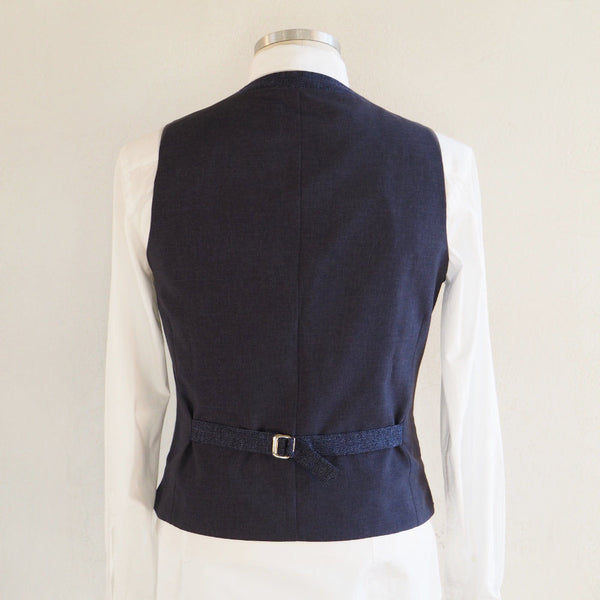 Blue vest with lapels