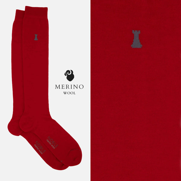 Vivaldi - Long sock in solid color Merino wool