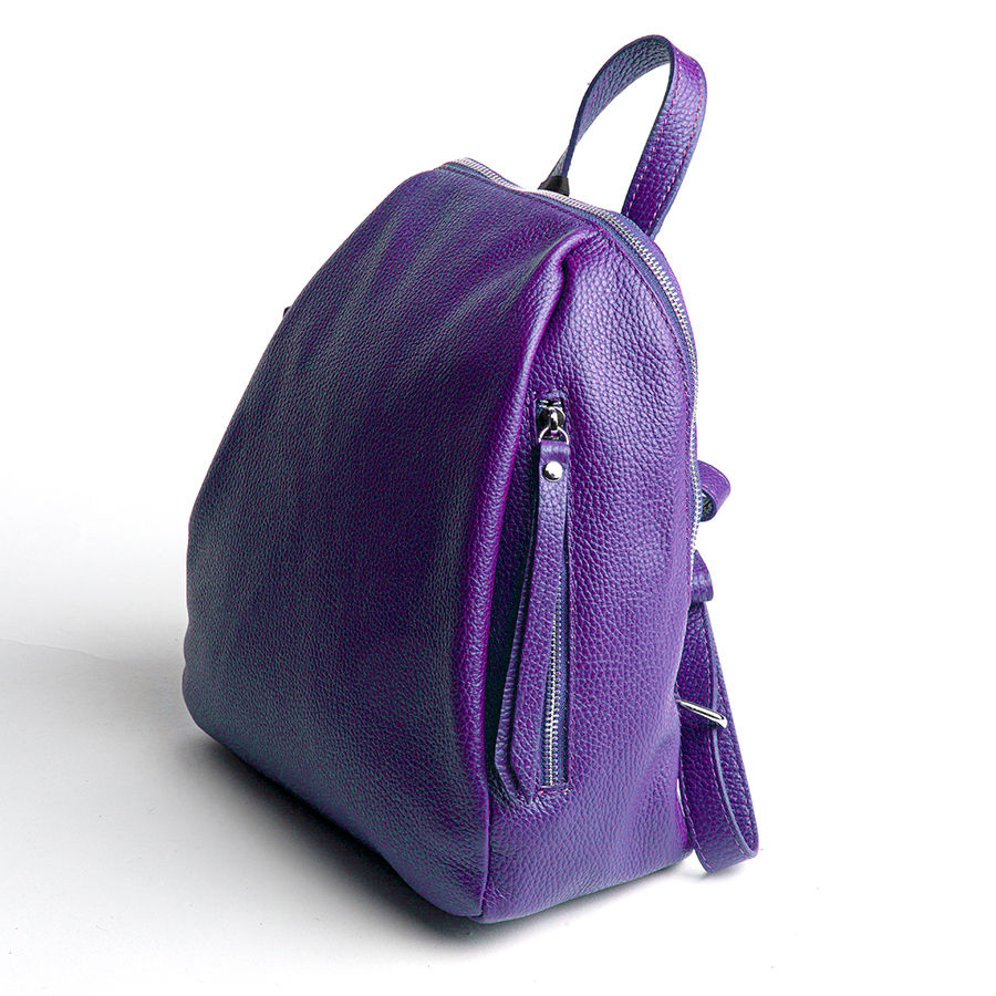 ZIP - Purple Dollar Leather Backpack