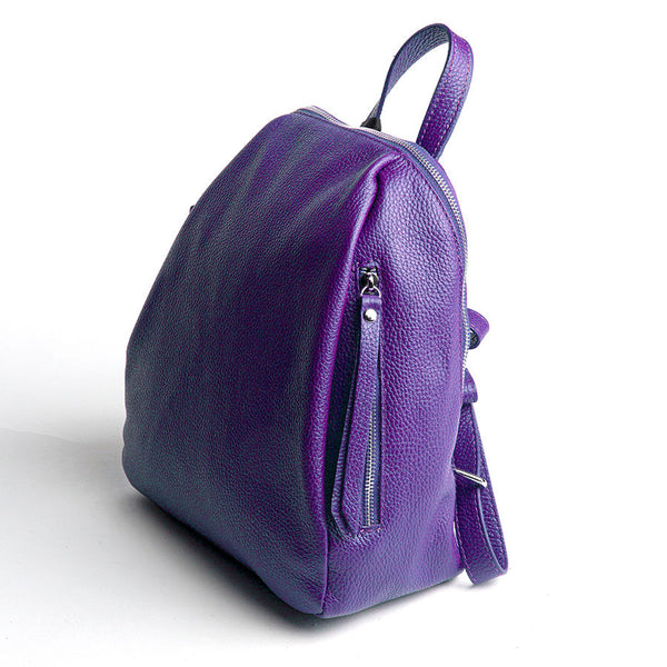 ZIP - Purple Dollar Leather Backpack