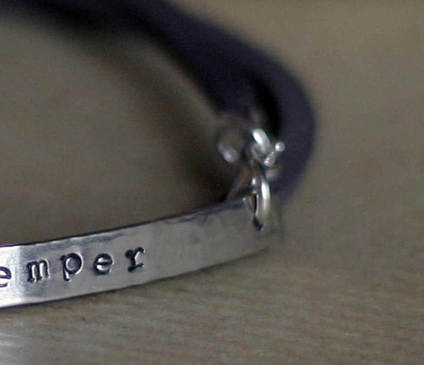 LEATHER AND SILVER BRACELET