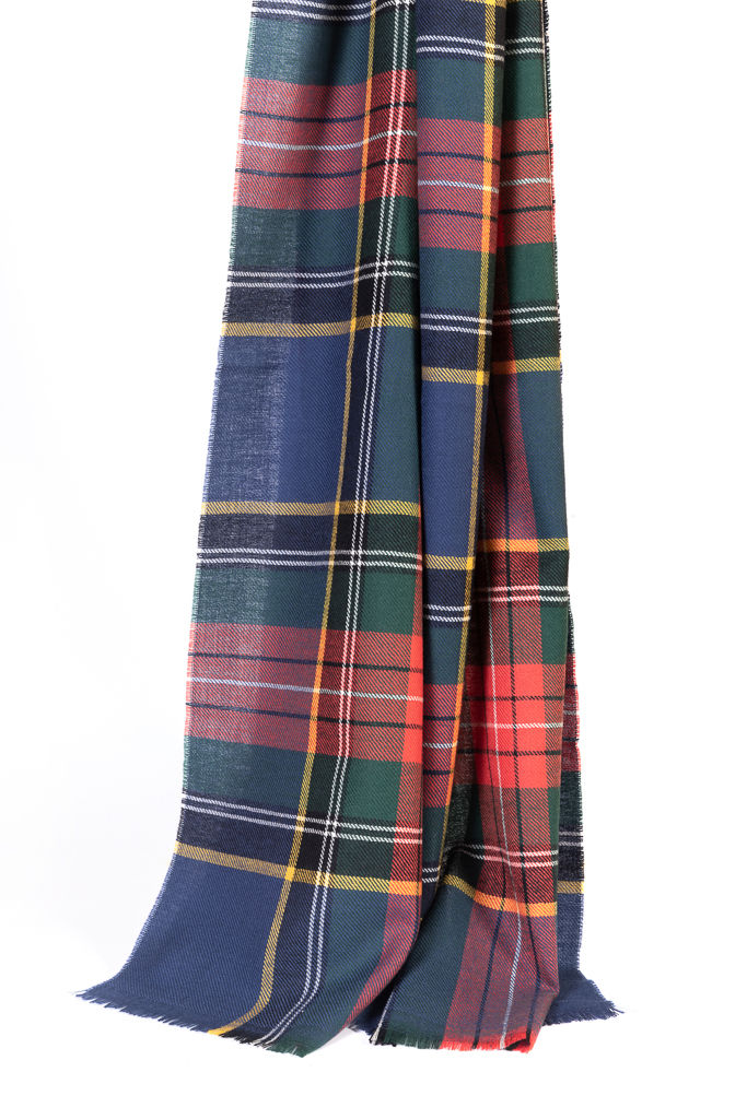 Pure wool checked scarf 