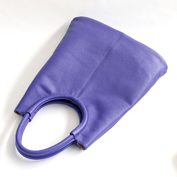 INDIA - Maxi borsa con manico tondo in pelle glicine