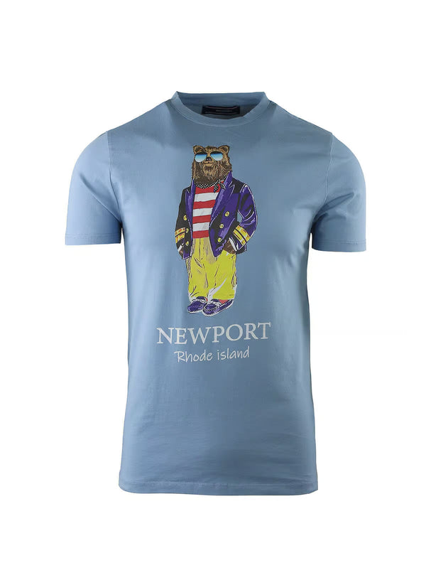 TEDDY BEAR PRINT JERSEY T-SHIRT WITH BLAZER