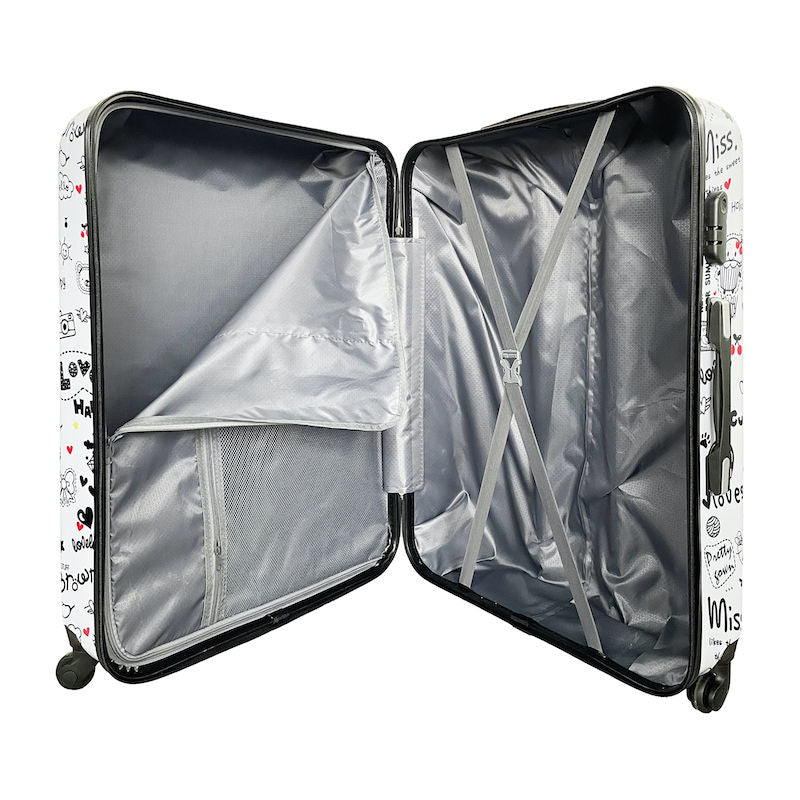 Set of 3 ABS hard trolley suitcases with pattern - RIGIDO_FANTASIA. 