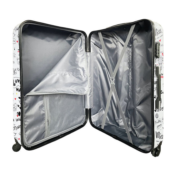 Set of 3 ABS hard trolley suitcases with pattern - RIGIDO_FANTASIA. 
