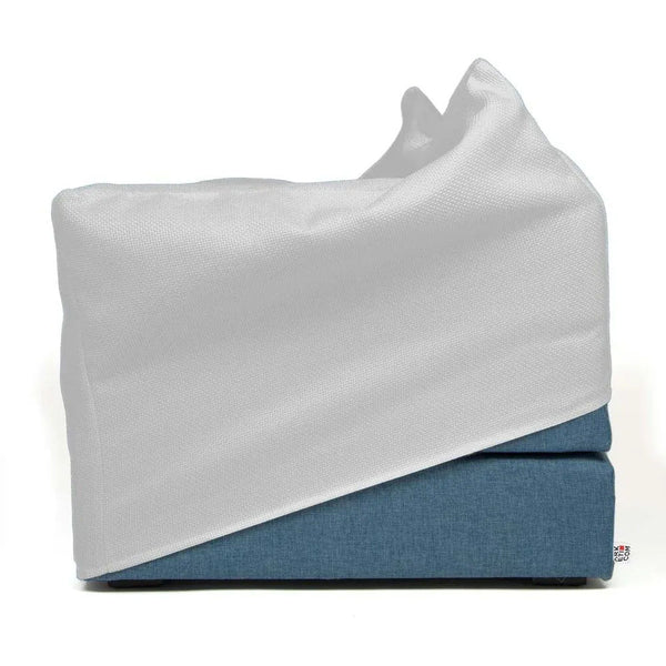 TOUF BLUE, Blue Base Pouf Bed and Pouf Cover 70x63