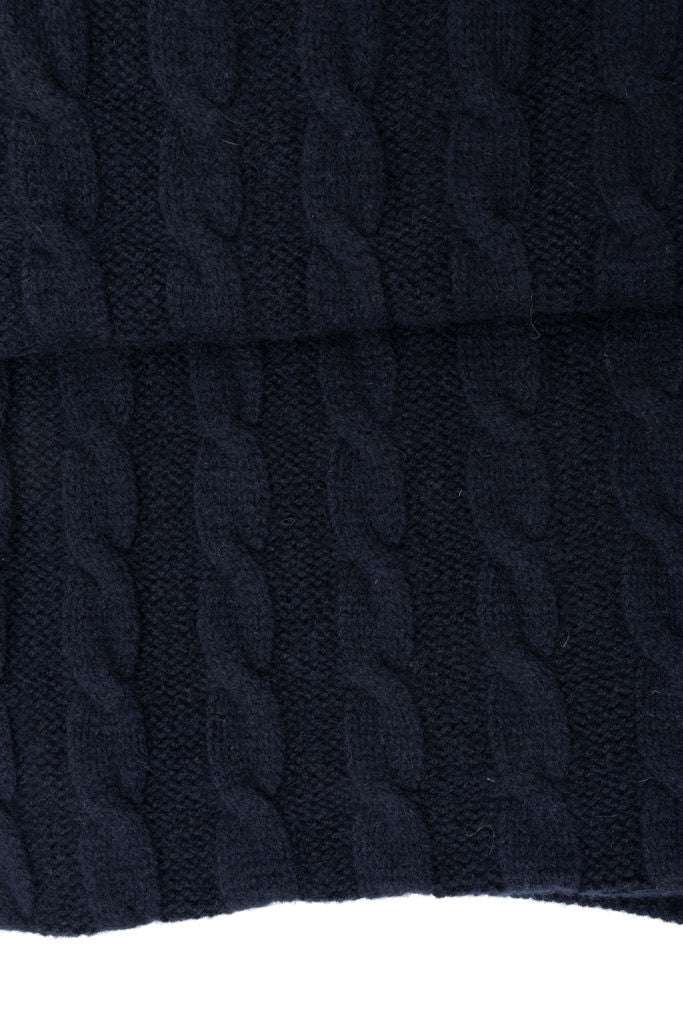 Dark blue pure cashmere scarf