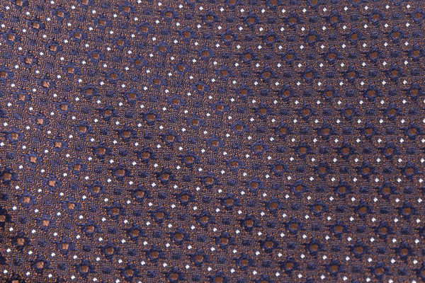 Brown tie with micro polka dots in pure silk