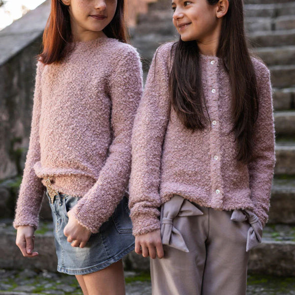 PINK BOUCLE' CARDIGAN